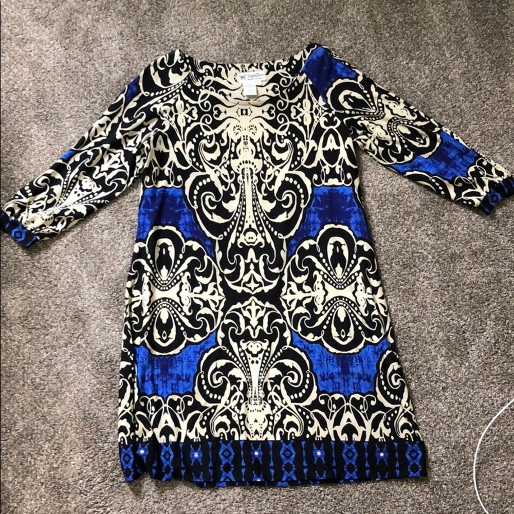 Black and blue dress